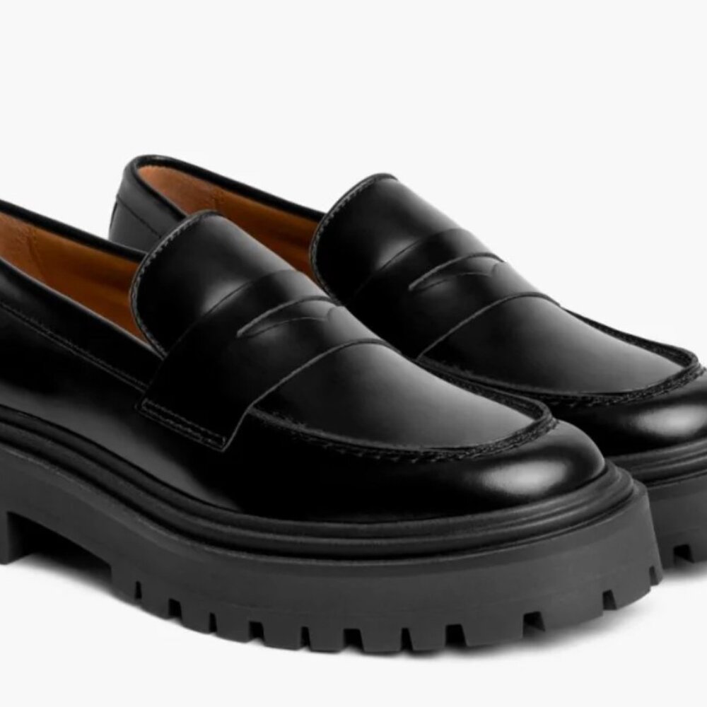 Lug Sole Loafer, Penny Platform, never worn
